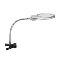 LED Illuminating Magnifier Metal Hose Magnifying Glass Desk Table Reading Lamp Light with Clamp for Reading Painting sewing