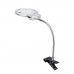 LED Illuminating Magnifier Metal Hose Magnifying Glass Desk Table Reading Lamp Light with Clamp for Reading Painting sewing