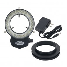 144-LED Microscope Ring Light Illuminator Microscope LED Light 6500K Adjustable With Power Adapter
