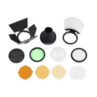 Godox AK-R1 Barn Door Kit w/ Snoot Color Filter Reflector Honeycomb Diffuser Ball For Godox H200R