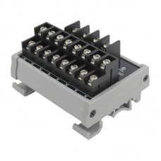 HT01D DIN Rail Terminal Block Wire Terminal Block Power Distribution Block 10-Way Output (Pale Grey)