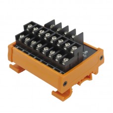 HT01D DIN Rail Terminal Block Wire Terminal Block Power Distribution Block 10-Way Output (Orange)