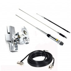 HH-9000 Mobile Antenna 29.6/50.5/144/435MHz w/ Bracket 5M Feeder For TYT TH-9800 KT-7900D (Silver)