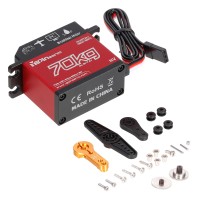 GX3370BLS 70KG Digital Servo IP67 Waterproof Steering Servo Stainless Steel Gear Brushles Motor Servo for 1/8 1/5 RC Car Crawler-Red