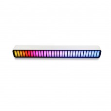 RGB Colorful 32 Bit Music Levels Pickup Rhythm Sound Control Light Car Gameroom Party Atmosphere Effect Bar Light DJ Disco-White