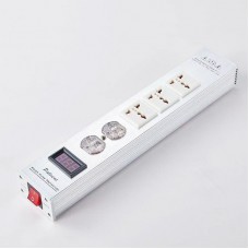 Palivens P30 2500W 15A Audio Power Filter Purifier Voltage Meter AC8.8 Purifier Filter US Plug-Silver