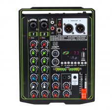 15W Mini Mixer 4-way Karaoke Mixer Bluetooth Audio Mixer Sound Card Sound Equalizer Type-C USB for Wedding 