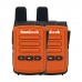 2PCS HamGeek Mini9300 8W 16CH Mini Walkie Talkie 1-10KM UHF Radio Orange for Hotel Shopping Mall