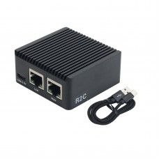 NanoPi R2C Mini Router 1GB RAM CNC Full Metal Shell RK3328 Dual Gbps Ethernet Ports For OpenWrt