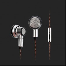 JCALLY EP05 Flat Head Earbuds 16mm Driver High Resolution PET 5N 152+3High Purity OFC Earphone with Microphone-Brown Cable