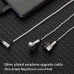 JCALLY EP05 Flat Head Earbuds 16mm Driver High Resolution PET 5N High Purity OFC Earphone No Microphone-Silver Cable