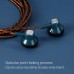JCALLY EP02 3.5mm Wired Headphones Smart Phone Dynamic Earbuds Flat Head Music Earphone Headset-Deep Blue