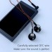 JCALLY EP02 3.5mm Wired Headphones w/ Microphone Smart Phone Dynamic Earbuds Flat Head Music Earphone Headset-Black