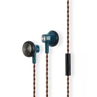 JCALLY EP02 3.5mm Wired Headphones w/ Microphone Smart Phone Dynamic Earbuds Flat Head Music Earphone Headset-Deep Blue