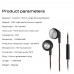 JCALLY EP01 3.5mm Wired Headphones 15.4MM Dynamic Flat Head Music Earphone Smart Phone Earbuds Copper Wire No Mic-Black