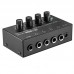 HA400 Mini Amplifier 4 Channels Mini Audio Stereo Headphone Amplifier With Power Adapter Black