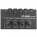HA400 Mini Amplifier 4 Channels Mini Audio Stereo Headphone Amplifier With Power Adapter Black