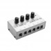 HA400 Mini Amplifier 4 Channels Mini Audio Stereo Headphone Amplifier With Power Adapter Silver