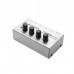 HA400 Mini Amplifier 4 Channels Mini Audio Stereo Headphone Amplifier With Power Adapter Silver