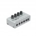HA400 Mini Amplifier 4 Channels Mini Audio Stereo Headphone Amplifier With Power Adapter Silver
