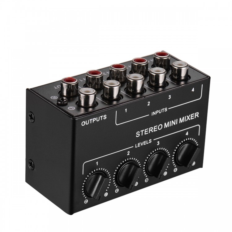 CX400 Mini Passive Stereo Mixer RCA 4Channel Passive Mixer Small Mixer
