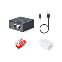 NanoPi R2C Plus Mini Router RK3328 Dual Gigabit Ethernet Ports 8GB EMMC w/ Power Supply 16GB TF Card