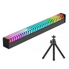 Dancing Rainbow 32-LED 3D RGB Rhythm Light Atmosphere Light Voice-Control Music Spectrum w/ Tripod