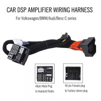 PUZU Car DSP Amplifier Wiring Harness Special-Tail Line Socket For VW Passat/Porsche/Audi/BMW