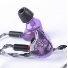 QOA PINK LADY 2BA+1DD Hybrid 3 Driver Unit In Ear Earphone HIFI Monitor Headset With 2Pin Detach Cable Resin IEM Earbud-Light Purple