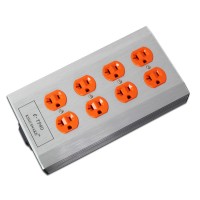 E-TP80 Audio Noise AC Power Filter Power Conditioner Surge Protection Audio Power Purifier Filter US AC Power Socket-Silver&Orange