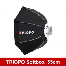 TRIOPO 55cm Octagon Foldable Softbox Bracket Bowns Mount Soft Box for Godox Yongnuo Speedlite Flash Light