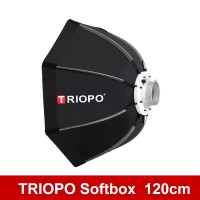 TRIOPO 120cm Octagon Foldable Softbox Bracket Bowns Mount Soft Box for Godox Yongnuo Speedlite Flash Light