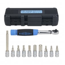 1/4" 2-24Nm Adjustable Torque Wrench Bicycle Repair Tools Kit Set Bike Repair Preset Torque Spanner Hand Tool High Precision 4%-Blue