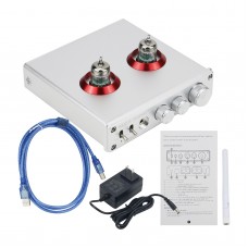 Tube-T5C HiFi Vacuum Tube Preamp Bluetooth 5.0 Receiver USB DAC Stereo Headphone Amplifier APTX-Silver