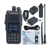 LANCHONLH HG-UV78 VHF UHF Radio 10W 3KM Walkie Talkie w/ PTT Bluetooth Ring Fits Motorcycle Riders