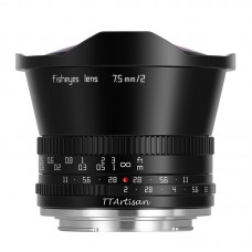 TTArtisan 7.5MM F2 Lens APS-C Wide-Angle Fisheye Lens Manual Focus (Black) For Canon EOS-M Mount