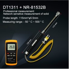 DT1311 K Type Thermometer Single-Channel Thermocouple Thermometer + NR-81532B Probe (-50 To 500℃)