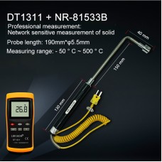 DT1311 K Type Thermometer Single-Channel Thermocouple Thermometer With NR-81533B Probe (-50 To 500℃)