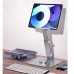 H06 Adjustable Tablet Stand Tablet Holder Stand Foldable Desk Riser 360° Rotation Bright Silver