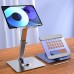 H06 Adjustable Tablet Stand Tablet Holder Stand Foldable Desk Riser 360° Rotation Bright Silver