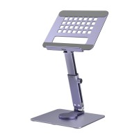 H06 Adjustable Tablet Stand Tablet Holder Stand Foldable Desk Riser 360° Rotation Space Gray