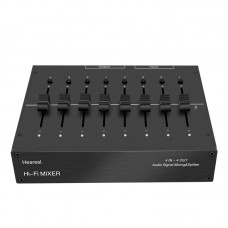 Heareal F2 Audio Signal Distributor Hifi Mixer 4 IN 4 OUT Audio Mixer & Splitter for Preamp Headphone Amp