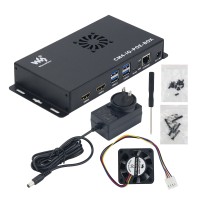 CM4-IO-POE-BOX PoE Mini Computer Mini PC w/ Metal Case Cooling Fan For Raspberry Pi Compute Module 4