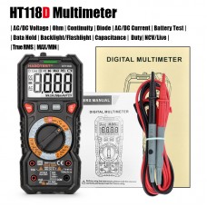 HABOTEST HT118D Manual Range Digital Multimeter Tester NCV TRMS 6000 Count Not for Temperature Test