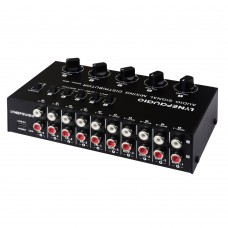 B065 5 IN 5 OUT Audio Selector Audio Signal Mixing Distributor Independent Volume Control RCA Ports