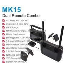 SIYI MK15 Dual Remote Combo 15KM RC Transmitter Receiver Image 1080P Transmission System w/ Screen