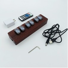 IV22 Fluorescent Tube Digital Clock Retro Desktop Electronic Clock Assembled with Remote Control