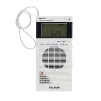 TECSUN M-303 Mini FM Radio Bluetooth Receiver 64-108MHz Portable FM-BT Receiver Music Player w/ Mic