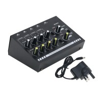  MIX800 8-Channels Mini Low Noise Sound Mixer Stereo Audio Mixer with Power Adapter
