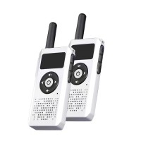 2PCS HamGeek HG-14 Mini Walkie Talkie 1-5KM Handheld Transceiver (White) USB Charging for Hotels KTV
